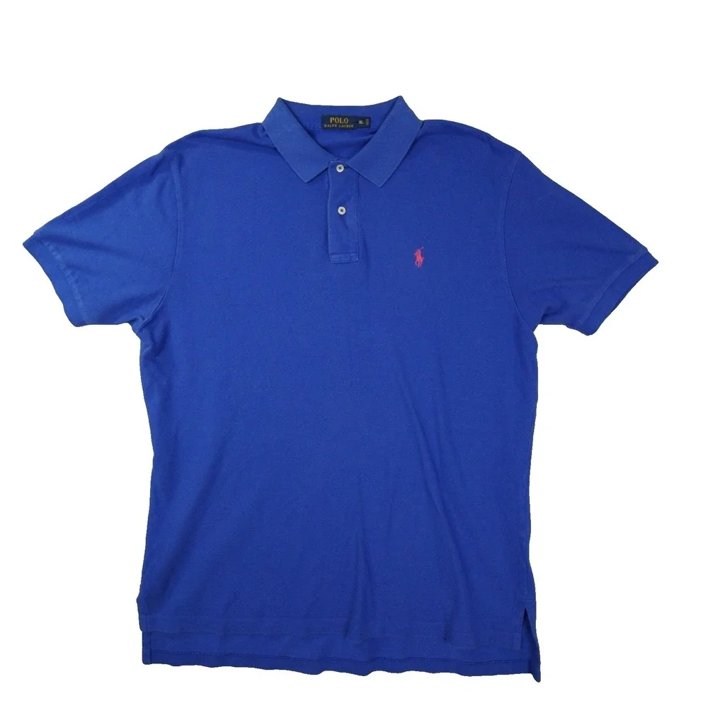 Polo Ralph Lauren Polo Shirt Men's XL Blue Preppy Golf Nautical Short Sleeve